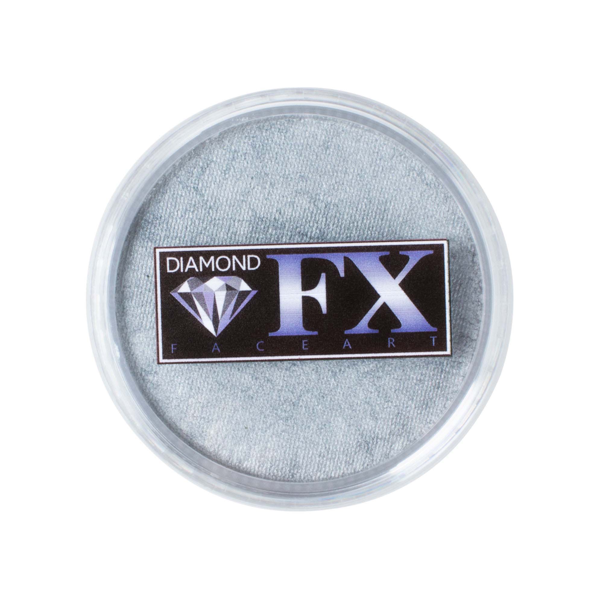 closed pot of metallic silver face paint