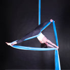 Blue ombre silk action shot