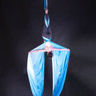 Blue ombre silk action shot