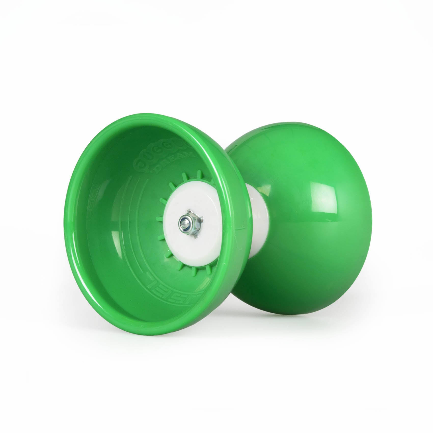 Juggle dream carousel diablo in green laying down at angle