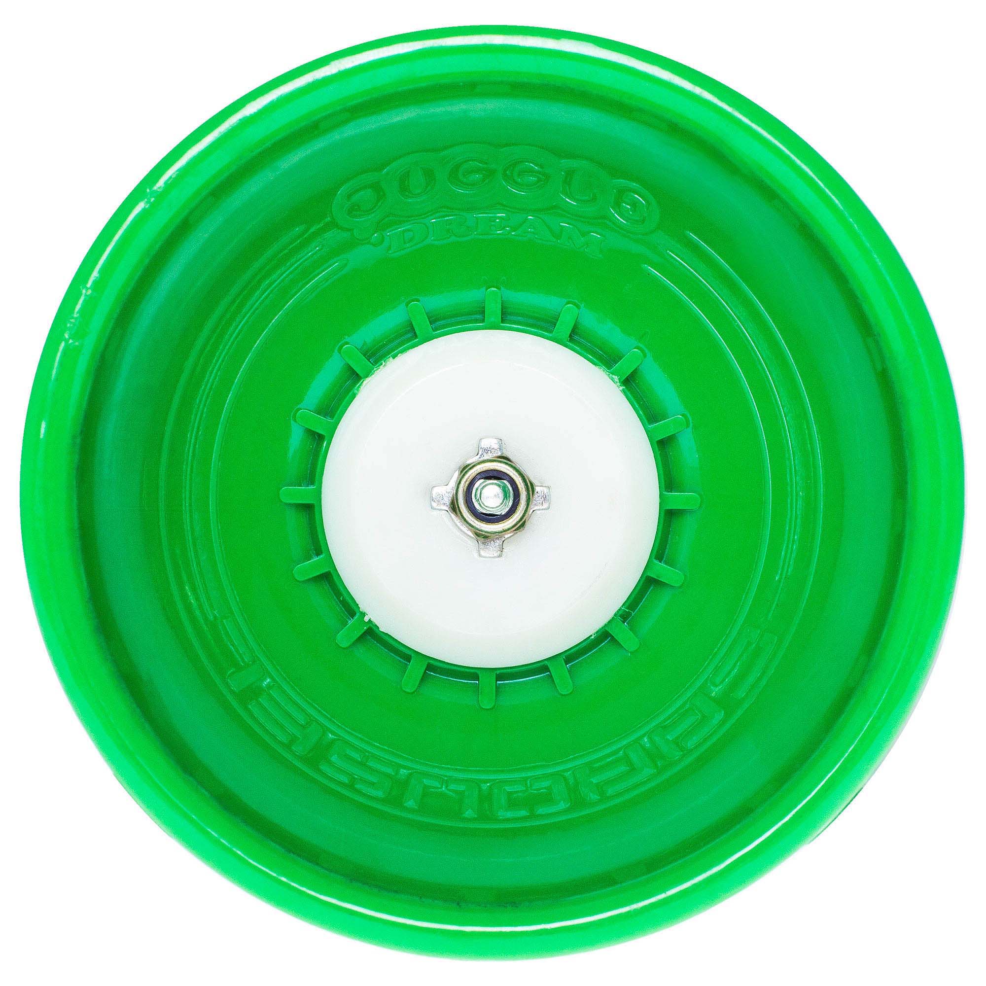 Juggle dream carousel in green laying straight on