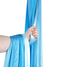 Blue ombre silk wrapped around hand