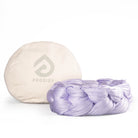 Lilac aerial silk in front of eco bag