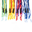 All colour variations of pyropixie elemental ribbon poi tails side by side