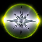 Aerobie skylighter yellow lit on black background