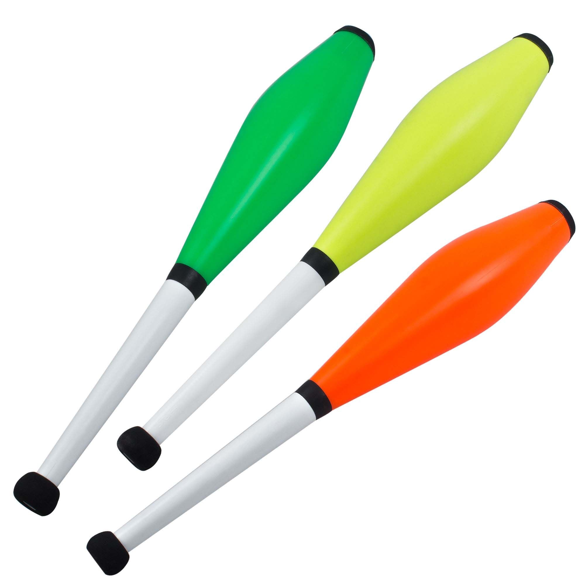 Green, yellow and orange delphin clubs