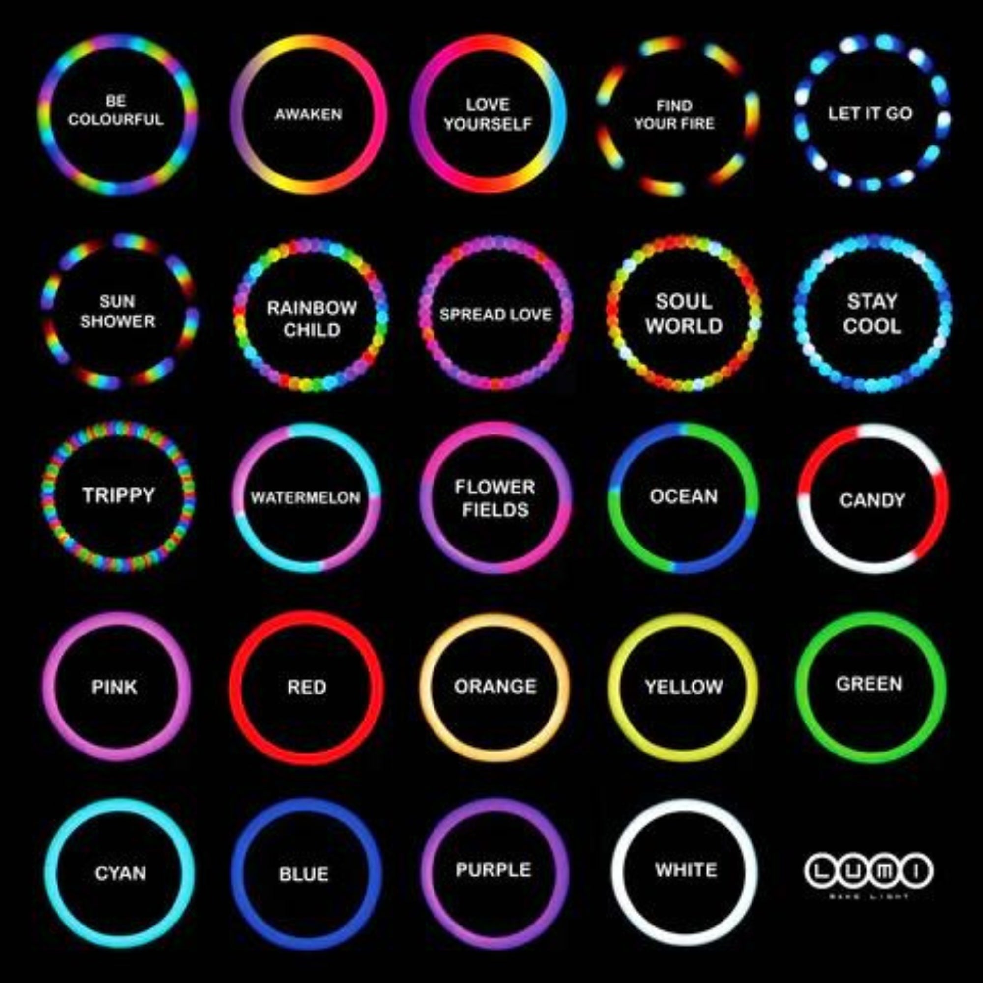 list of colour modes with demo picture