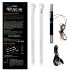 Wandini components next to back of box with information