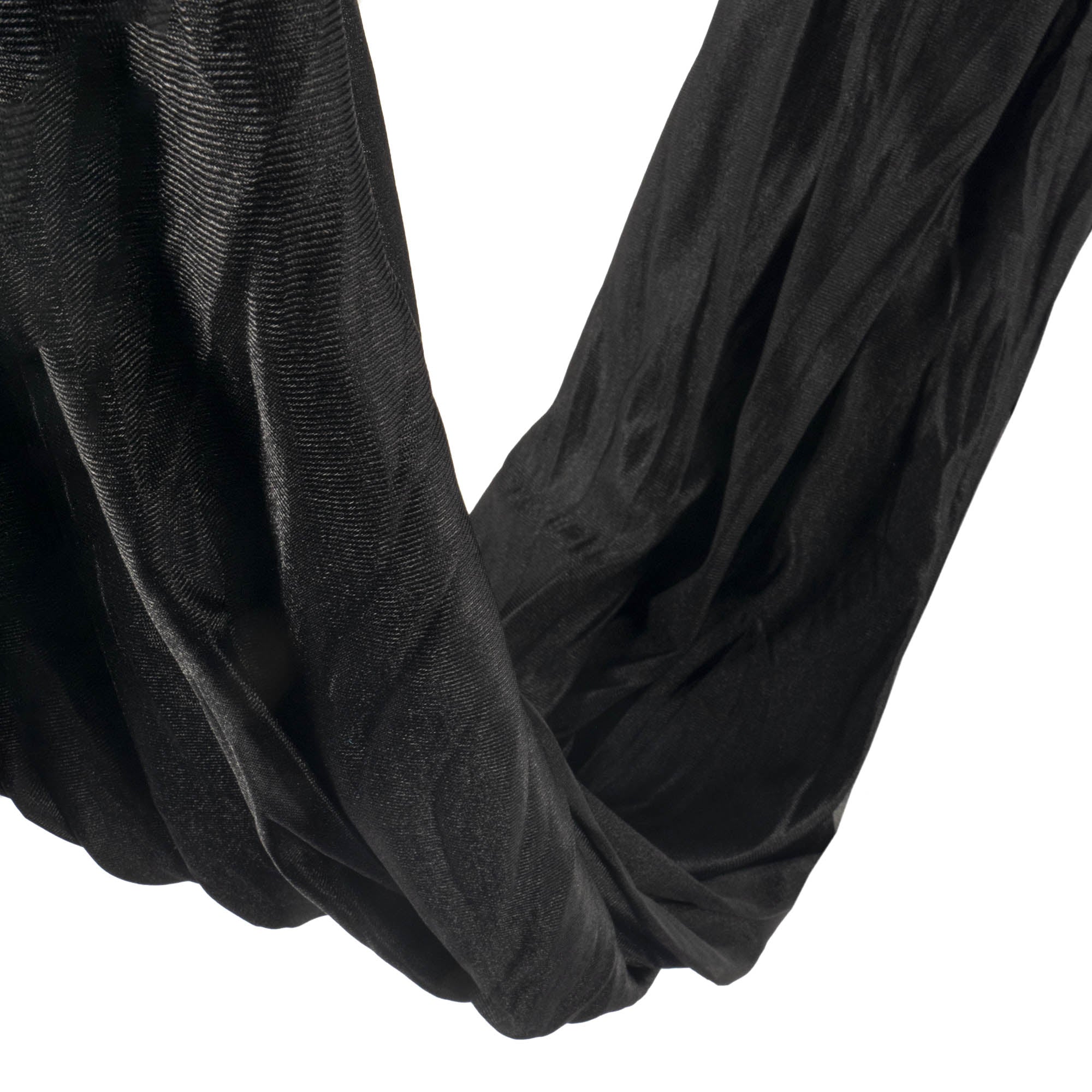 Prodigy 6m aerial yoga hammock in black close up 