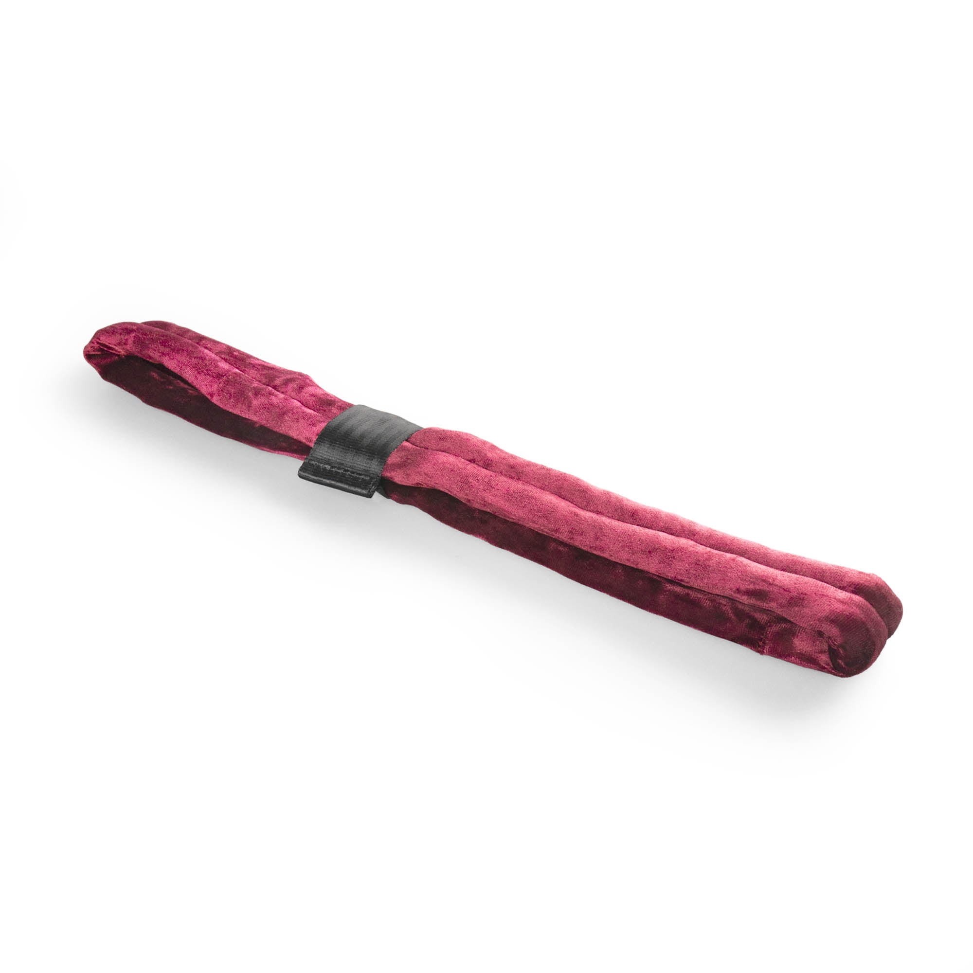 Burgundy velvet hand loop diagonal