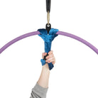Marine velvet hand loop attached to a one point aerial hoop in hand