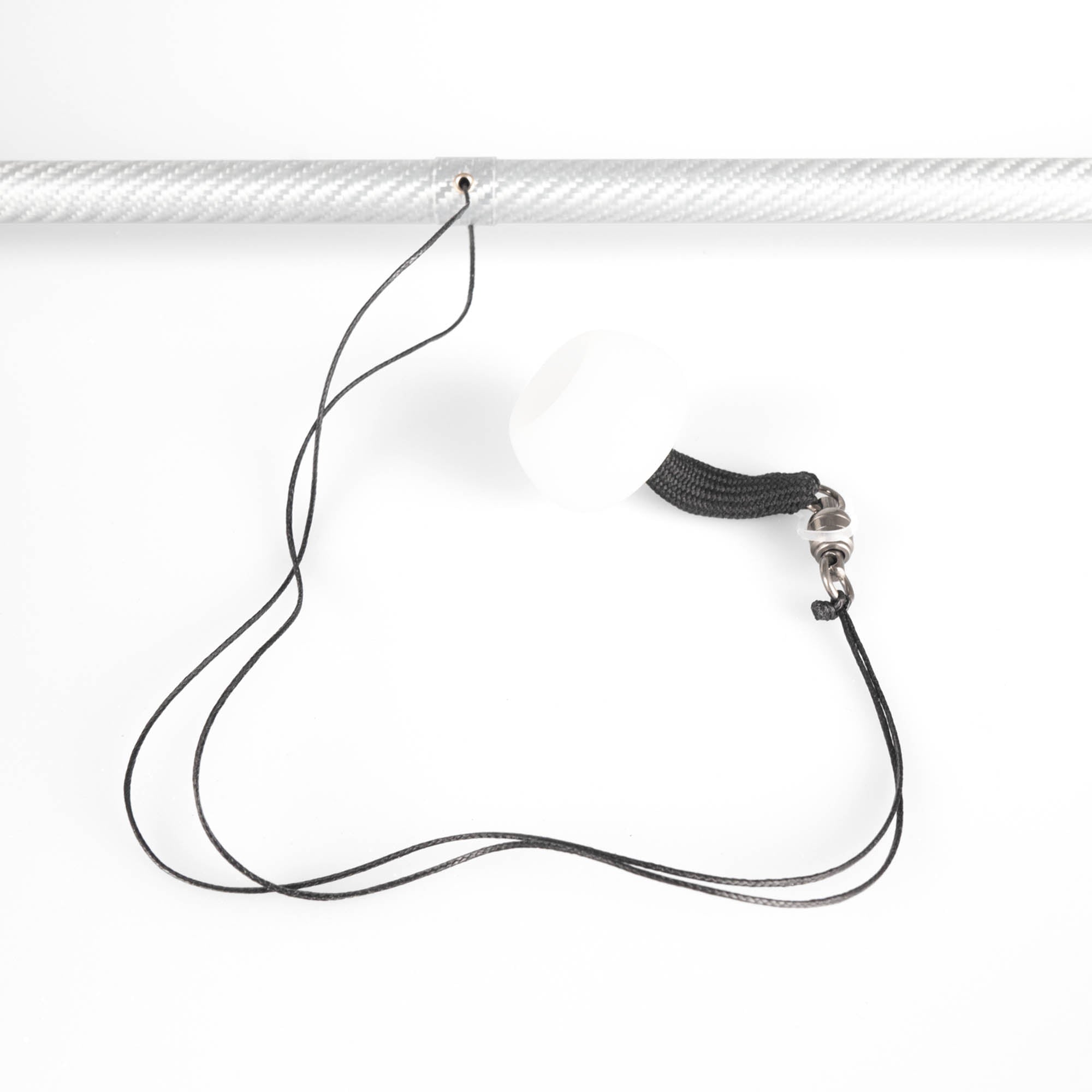 Flowtoys composite contact wand v2 showing the cord attachment to the wand 