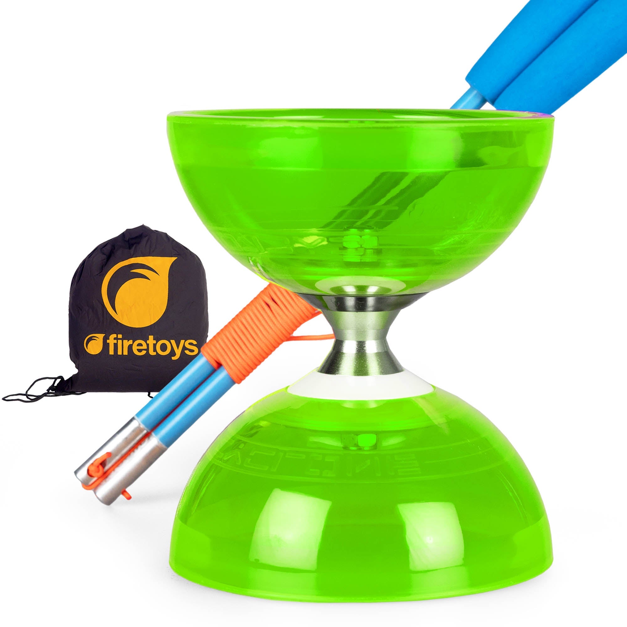 green with blue sticks
