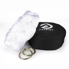 white sling with o-rings resting on hammock bag