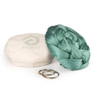 Jade Aerial Sling resting on eco bag with O-rings laying in front