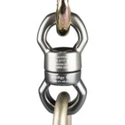 Prodigy SR-2 swivel connected to two carabiners