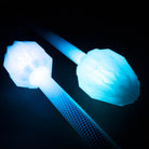 Glowing blue LED ends on a black background
