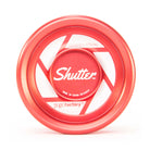 side view of red shutter
