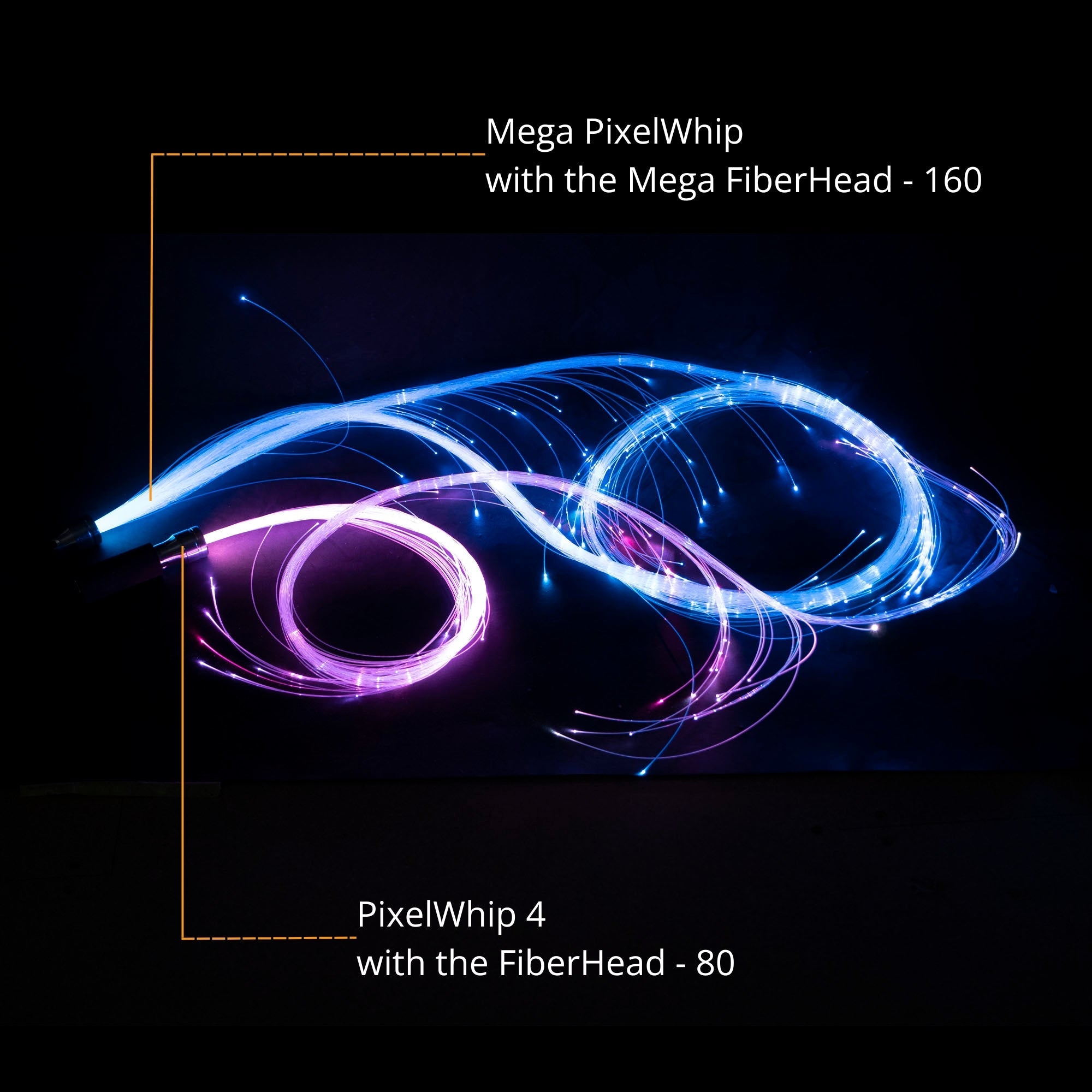 photo comparing the mega and standard fibre heads.