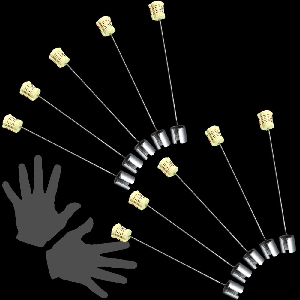set of 10 fire fingers laid out 